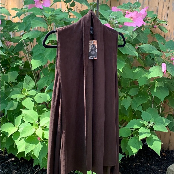 Karen Kane Jackets & Blazers - KAREN KANE soft rich brown vest NWT Size 1X
